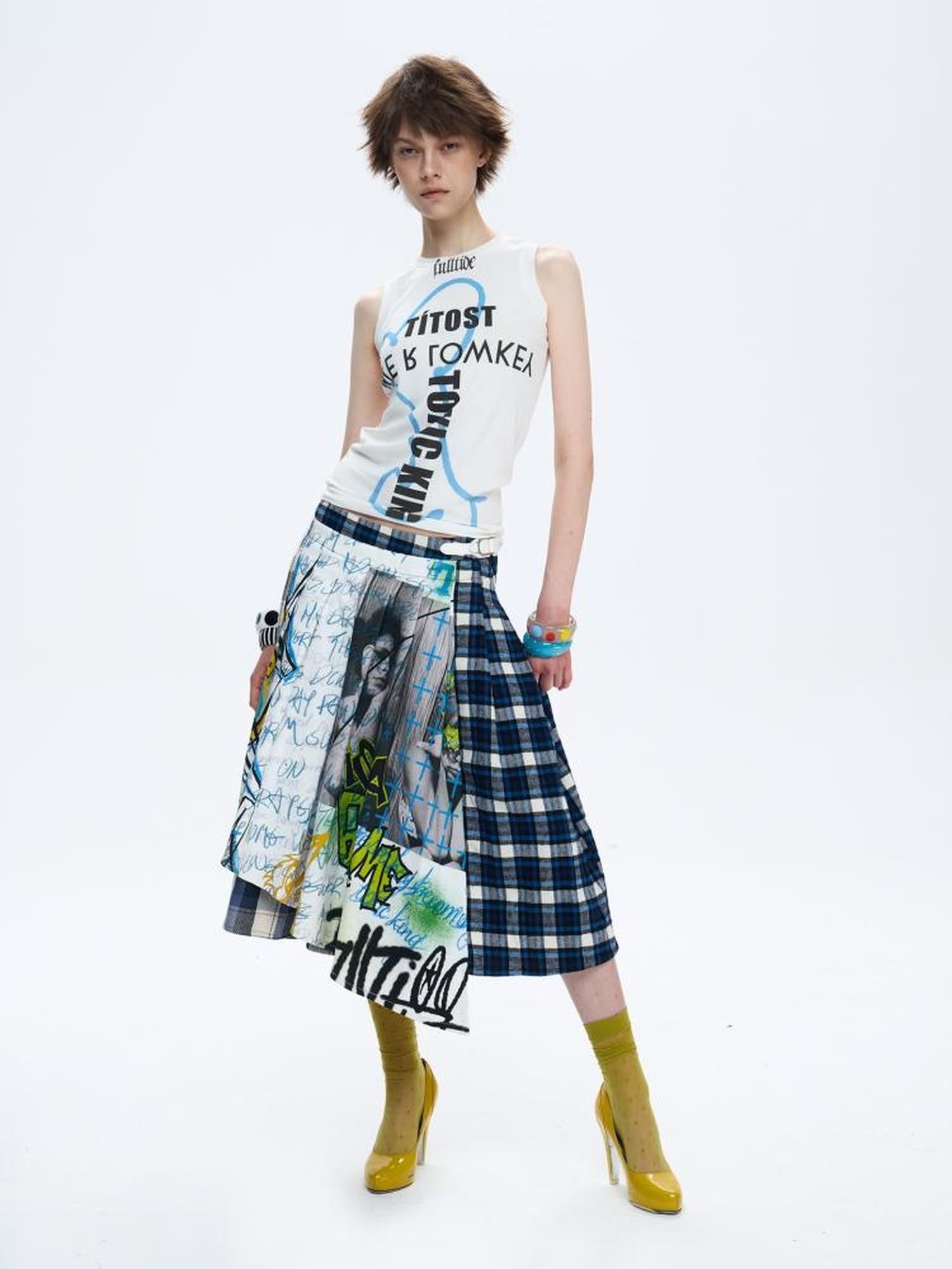 FULLTIDE Quick Dry Cotton Lyocell Street Slim Sleeveless Women Creative Print T-Shirt