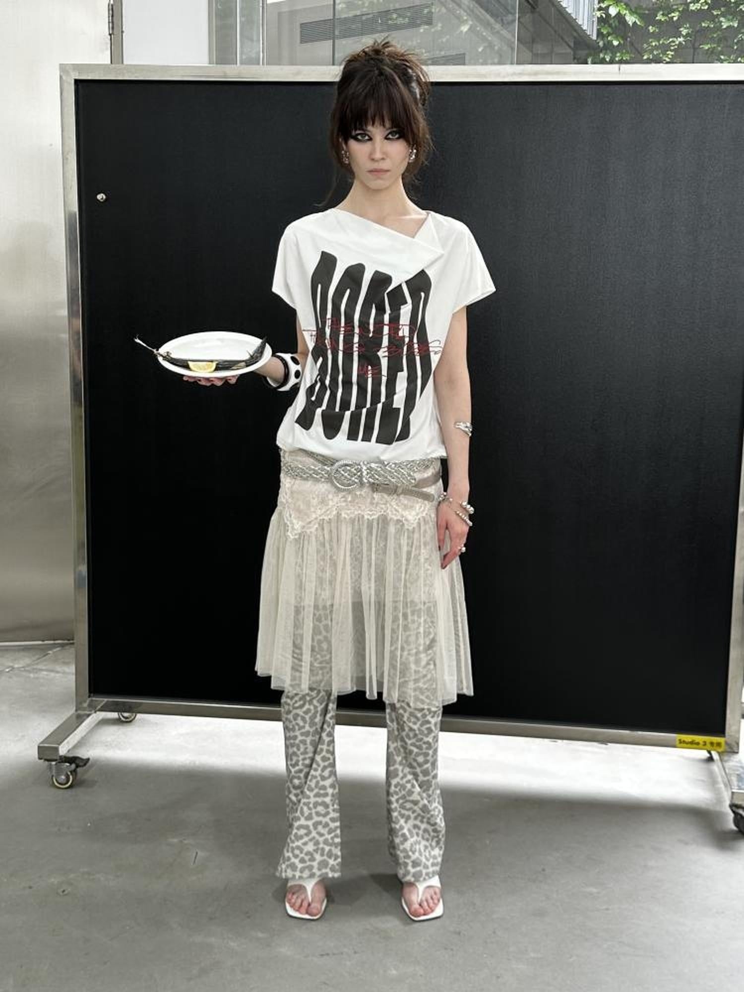 FULLTIDE Quick Dry Loose Commuter Printed Round Neck Unisex Cotton Black T-Shirt