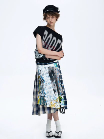 FULLTIDE Quick Dry Loose Commuter Printed Round Neck Unisex Cotton Black T-Shirt