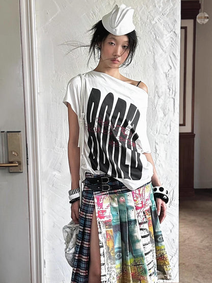 FULLTIDE Quick Dry Loose Commuter Printed Round Neck Unisex Cotton Black T-Shirt