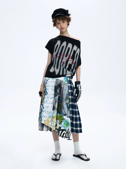 FULLTIDE Quick Dry Loose Commuter Printed Round Neck Unisex Cotton Black T-Shirt