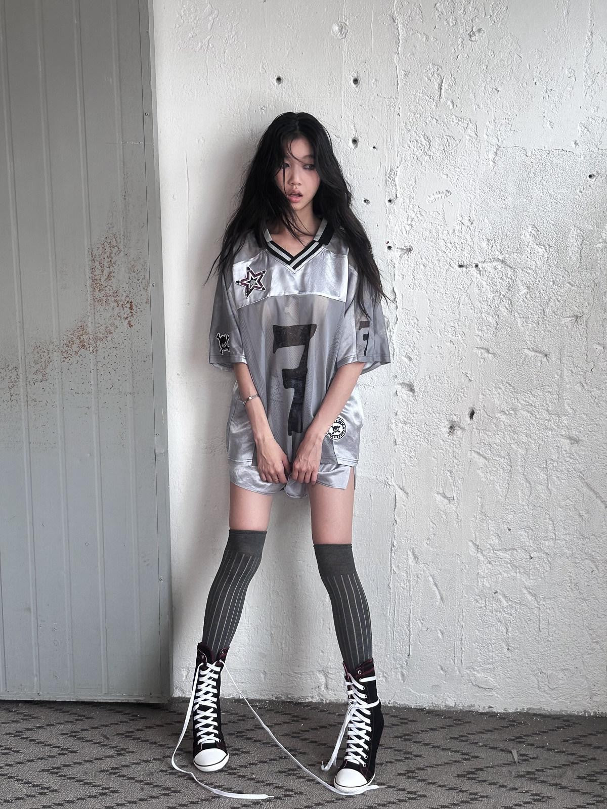 FULLTIDE Satin Patchwork Striped Punk Women&