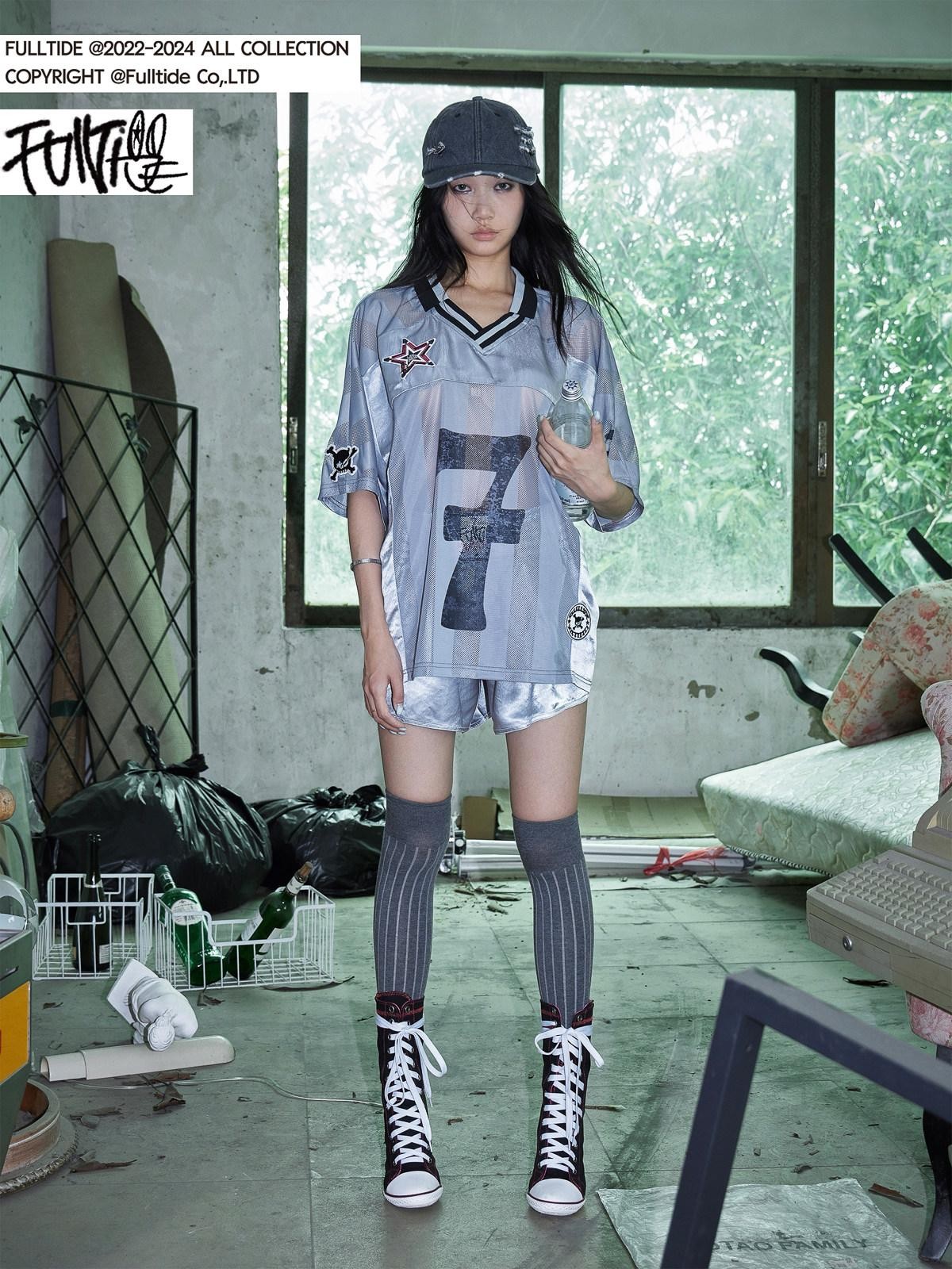 FULLTIDE Satin Patchwork Striped Punk Women&