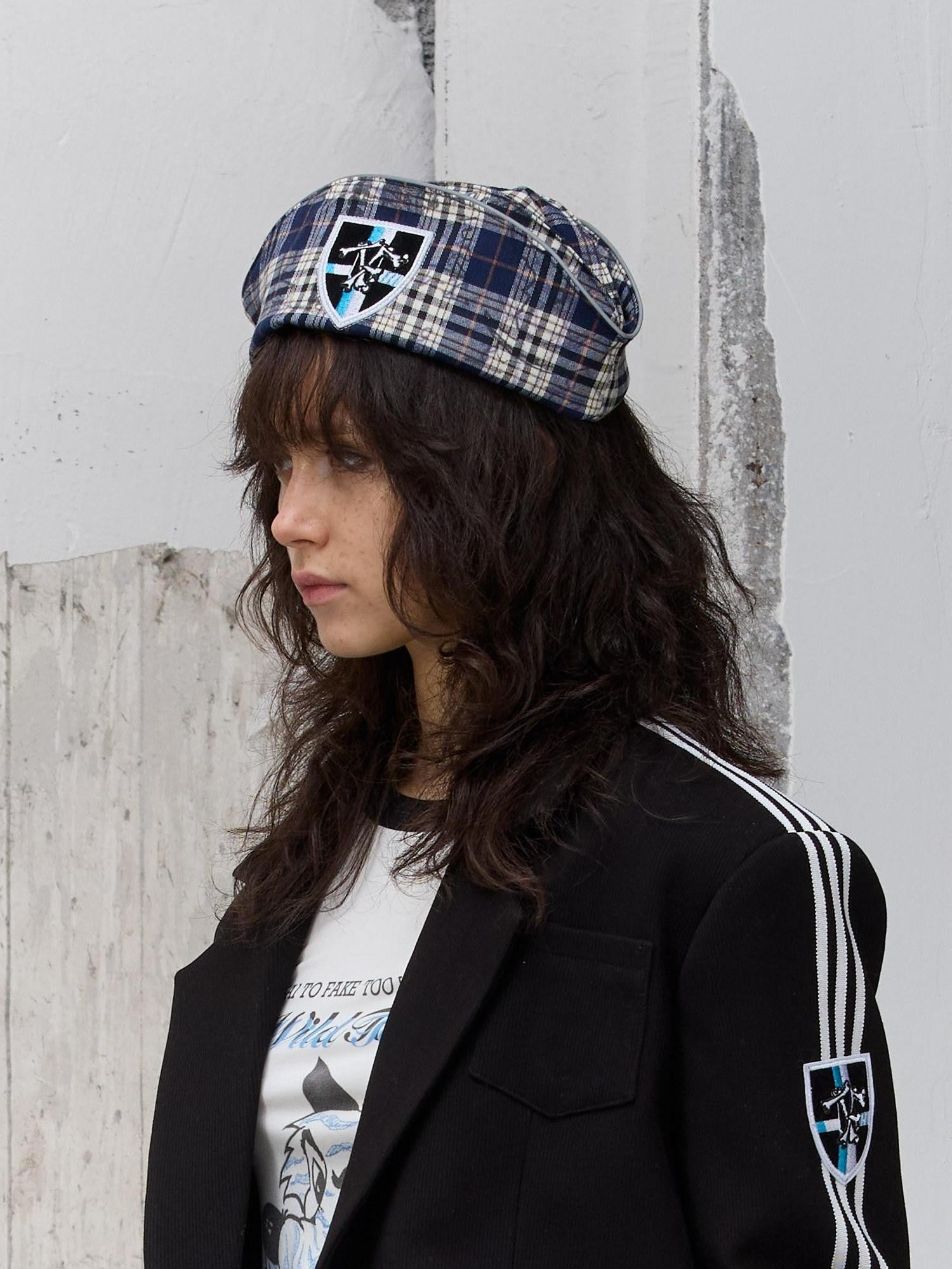 FULLTIDE Scottish Plaid Embroidered Badge Octagonal Women&