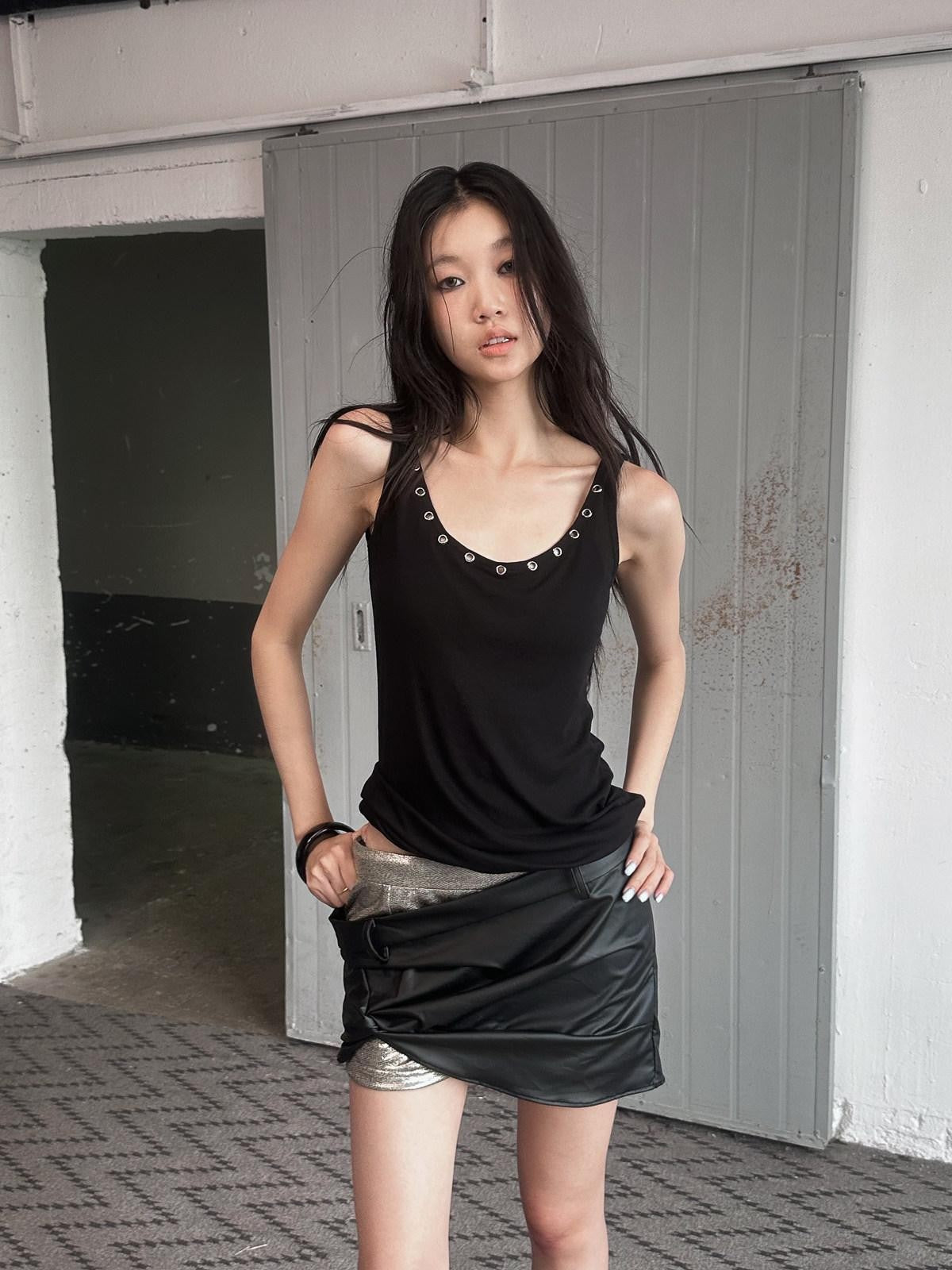 FULLTIDE Semi Sheer Solid Slim Cami Soft Handfeel Women&