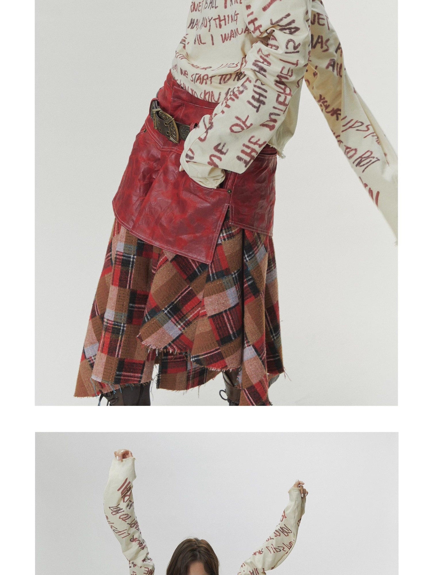 FULLTIDE Skull Print Distressed Asymmetric Women&