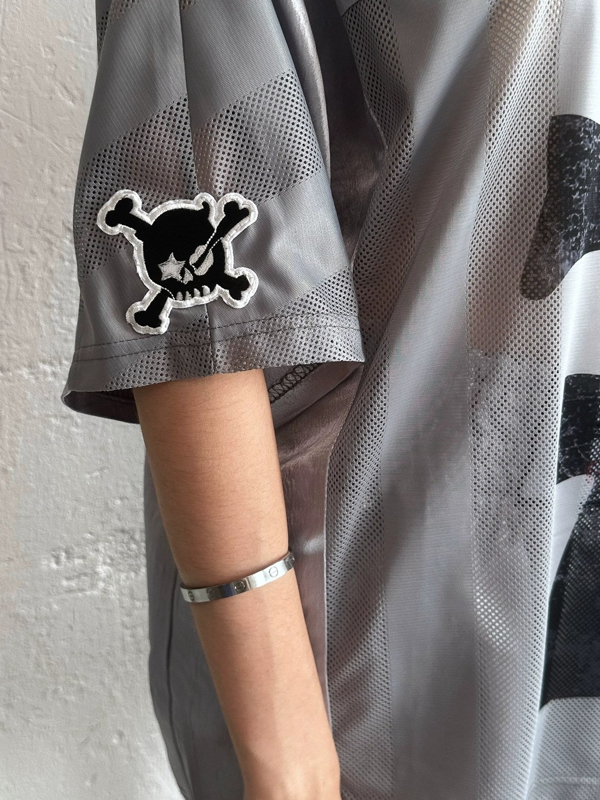 FULLTIDE Slim Hot Girl Crewneck Mid Length Women Striped Patchwork Triacetate T-Shirt