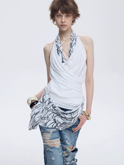 FULLTIDE_Soft_100_Percent_Cotton_Slim_Fit_V_Neck_Sleeveless_Women_Cross_Print_T-Shirt_MISSTT