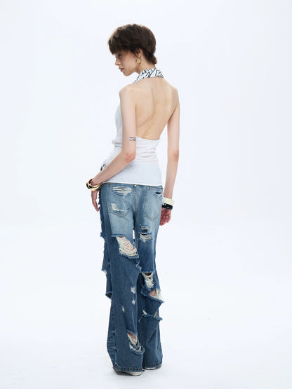 FULLTIDE Soft 100 Percent Cotton Slim Fit V Neck Sleeveless Women Cross Print T-Shirt