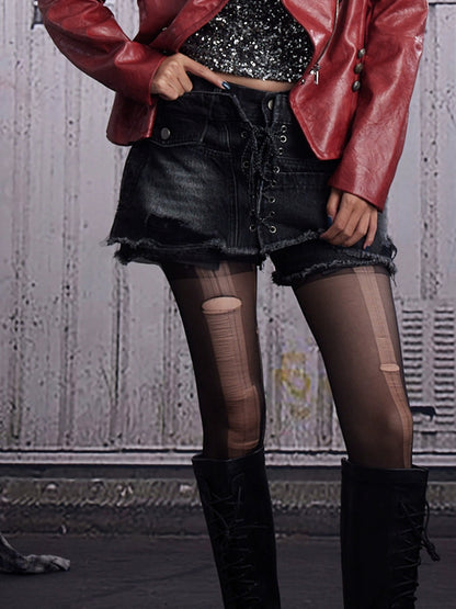 FULLTIDE Soft Cotton Black A Line Short Flattering Women Everyday Casual Mini Skirt