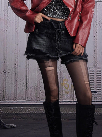 FULLTIDE Soft Cotton Black A Line Short Flattering Women Everyday Casual Mini Skirt