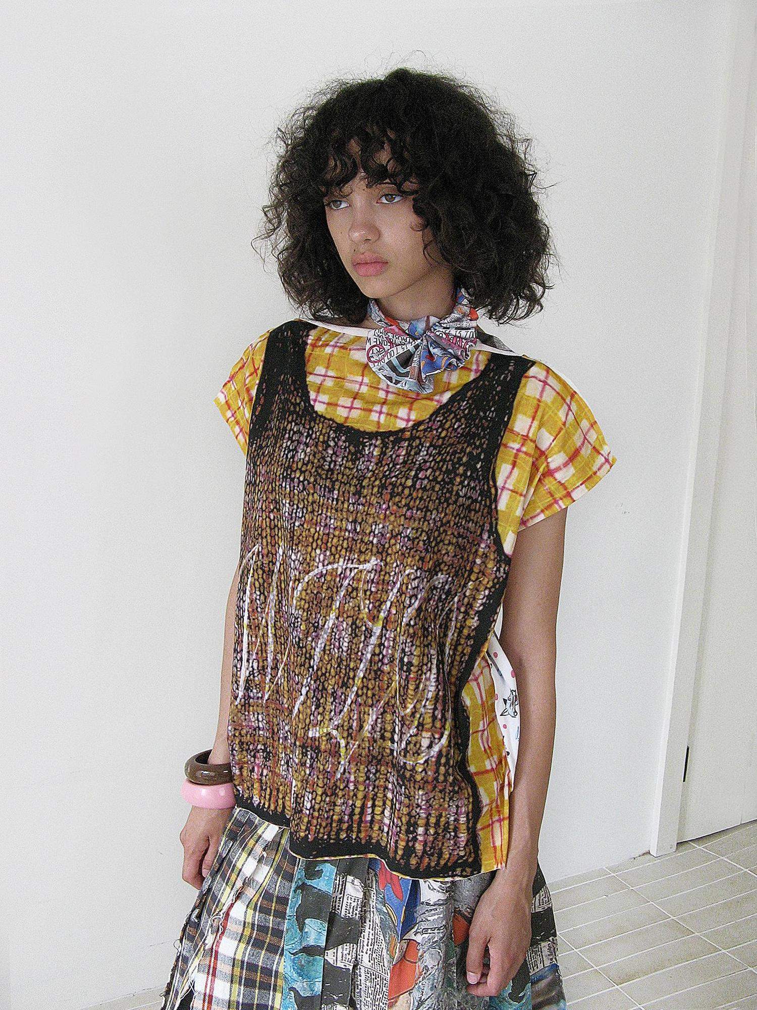 FULLTIDE Soft Cotton Graffiti Patchwork Oversized Unisex Crew Neck T-Shirt