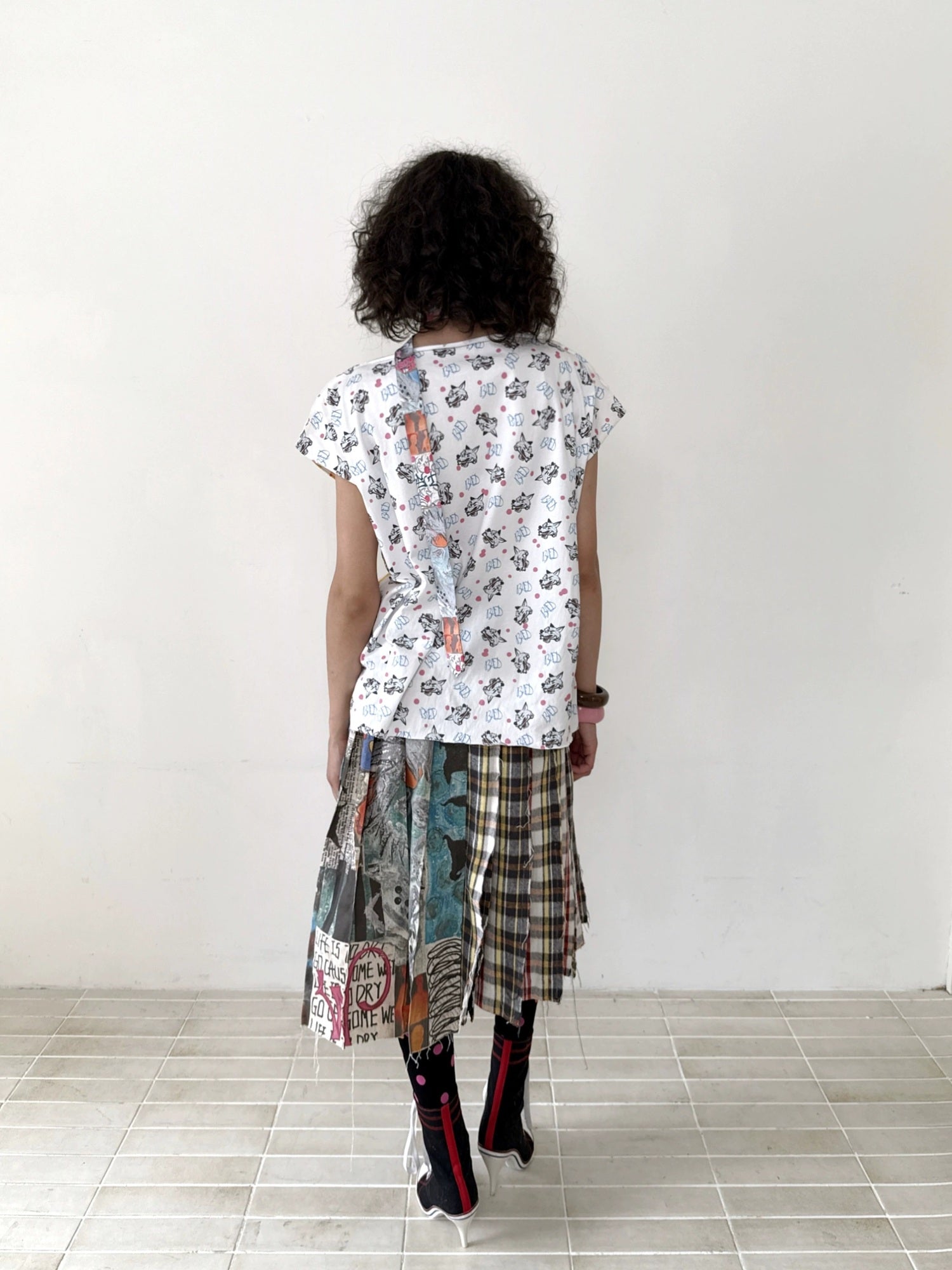 FULLTIDE Soft Cotton Graffiti Patchwork Oversized Unisex Crew Neck T-Shirt