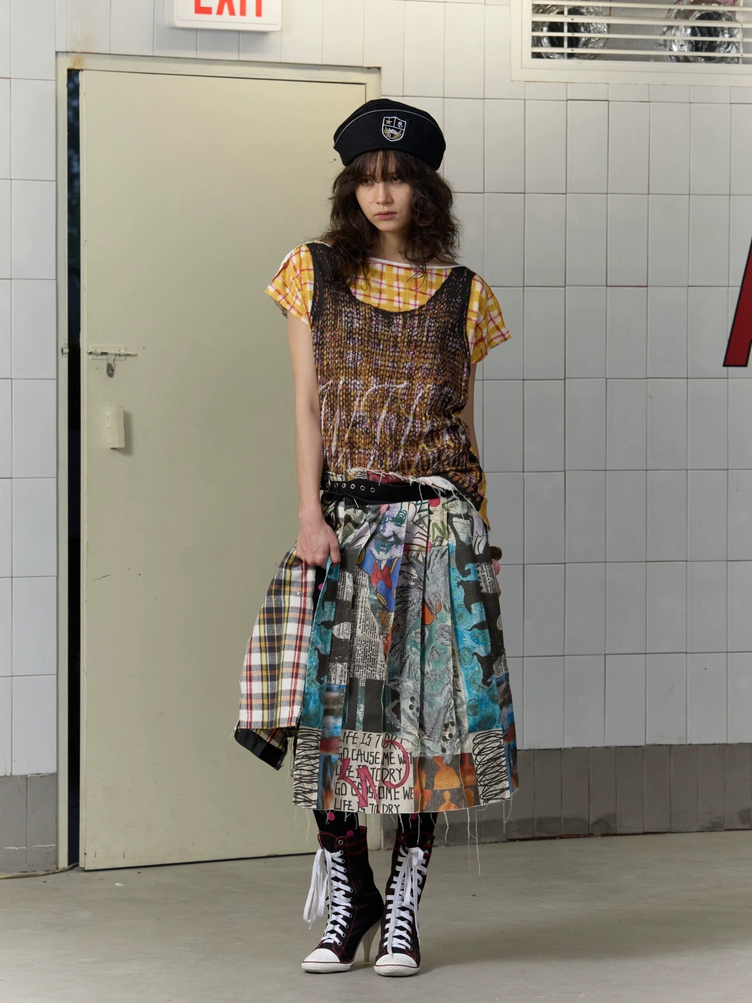 FULLTIDE Soft Cotton Graffiti Patchwork Oversized Unisex Crew Neck T-Shirt