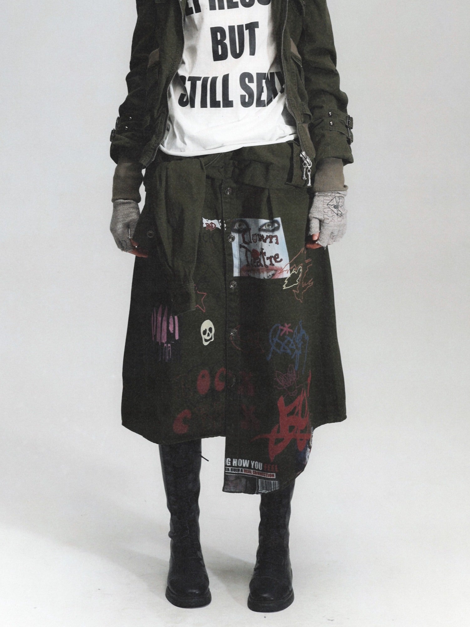 FULLTIDE Soft Knit Half Finger Gloves Unisex Young Adults Neutral Beige Gray Accessories