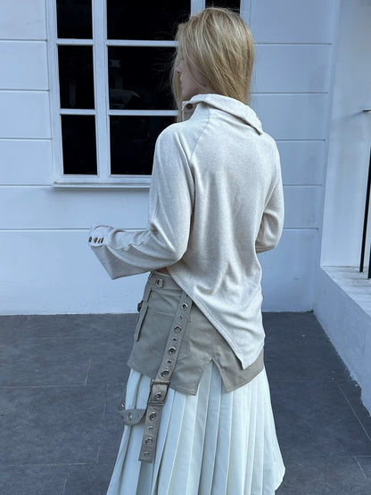 FULLTIDE Soft Sheep Wool Sleeveless Commuter Knit Women Regular Fit T-Shirt