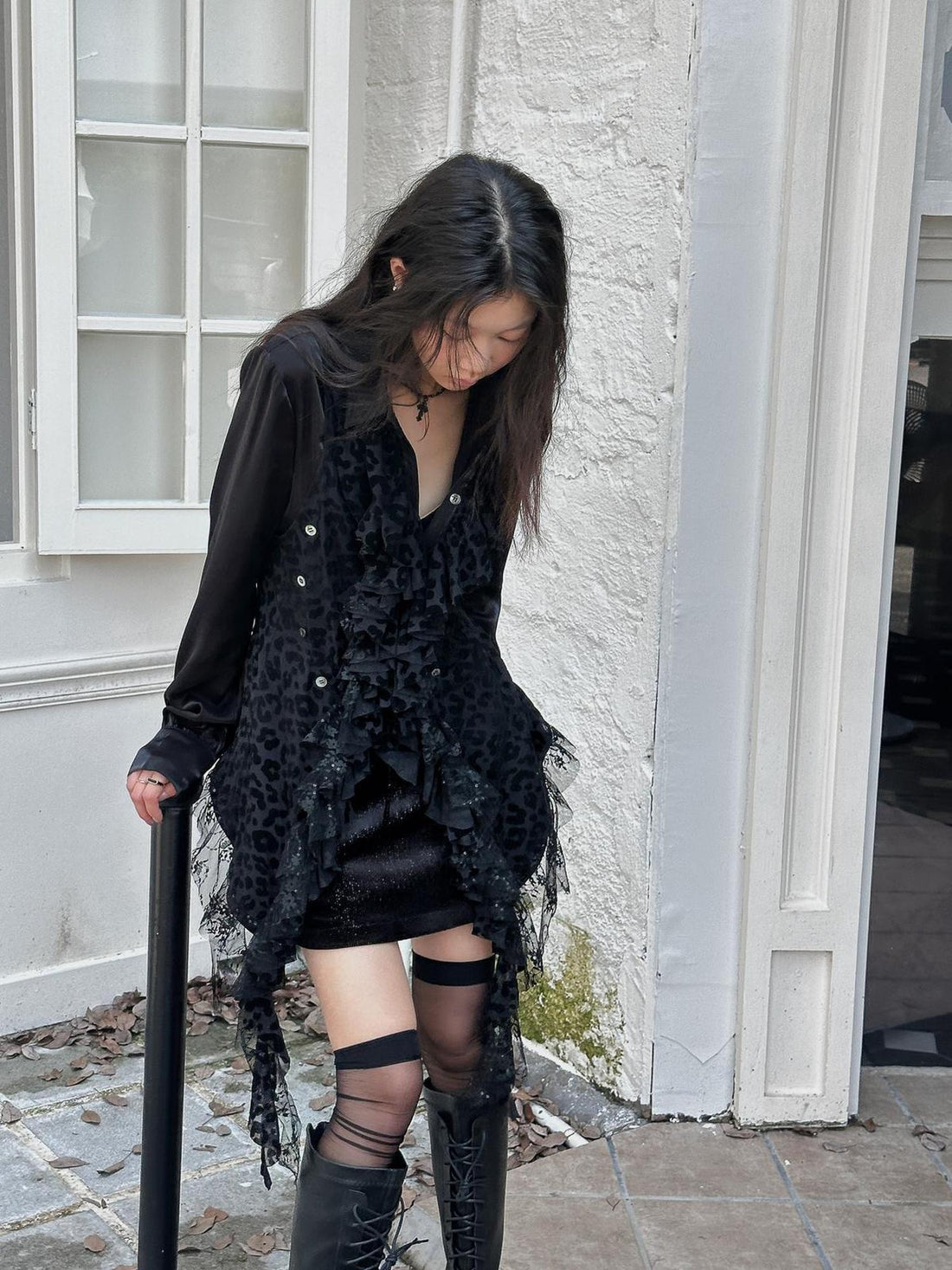 FULLTIDE Soft Viscose Blend Original Design Slim Fit Mid Length Leopard Print Women Shirt