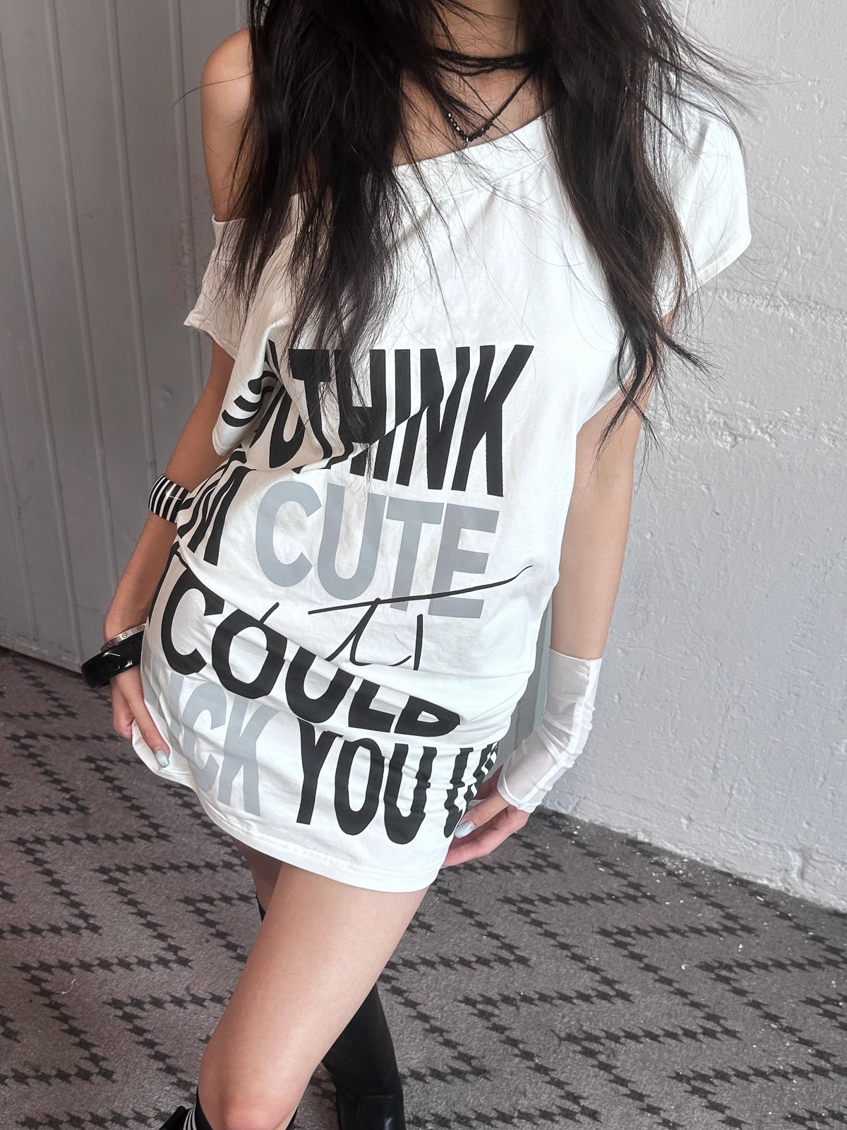 FULLTIDE_Stretch_Cotton_Sleeveless_Midlength_Street_Women_Round_Neck_Black_T-Shirt_MISSTT