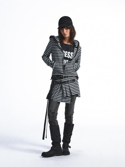 FULLTIDE Striped Slim Fit Punk Rock Women&