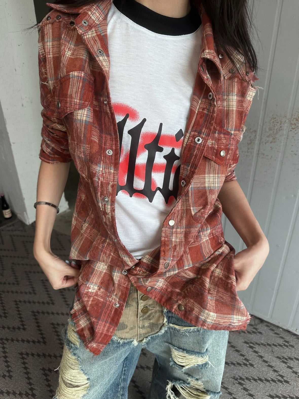 FULLTIDE Sun Protective Ultra Thin Cotton Oversized Utility Plaid Long Sleeve Unisex Shirt