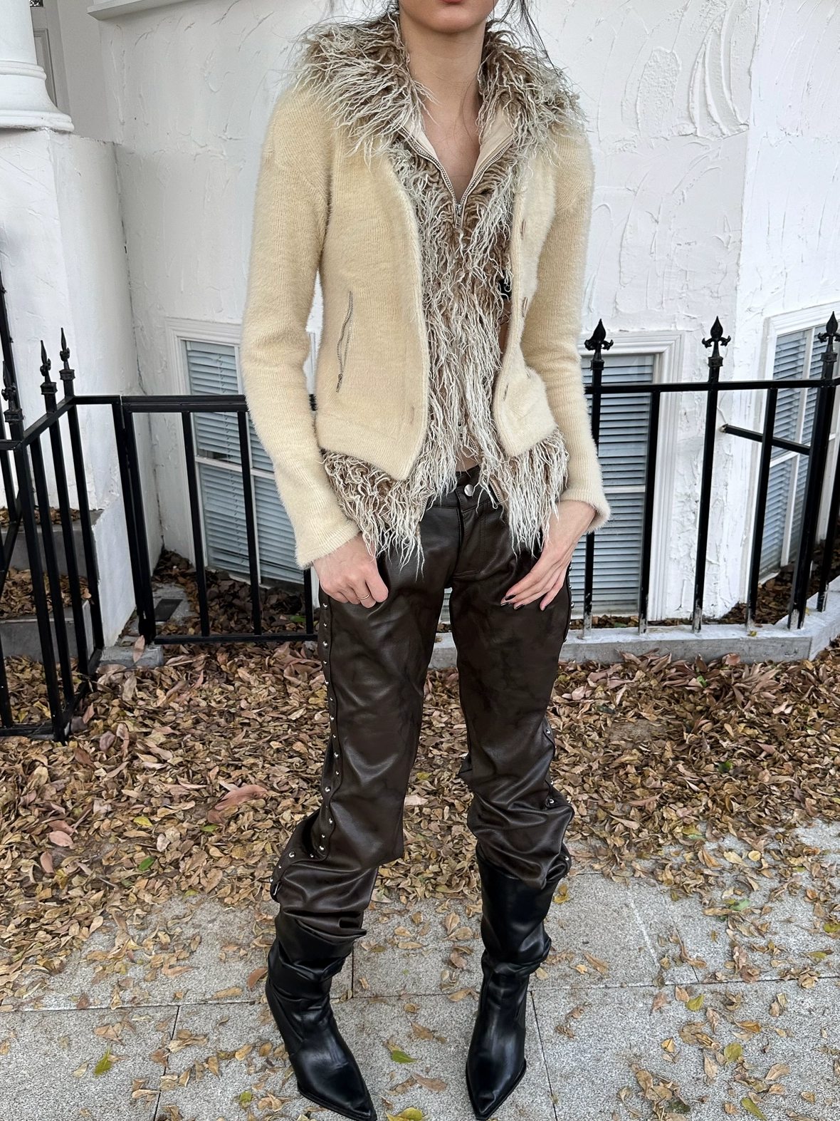 FULLTIDE Thick Plush Original Design Lapel Slim Fit Women Wool Mohair Blend Jacket