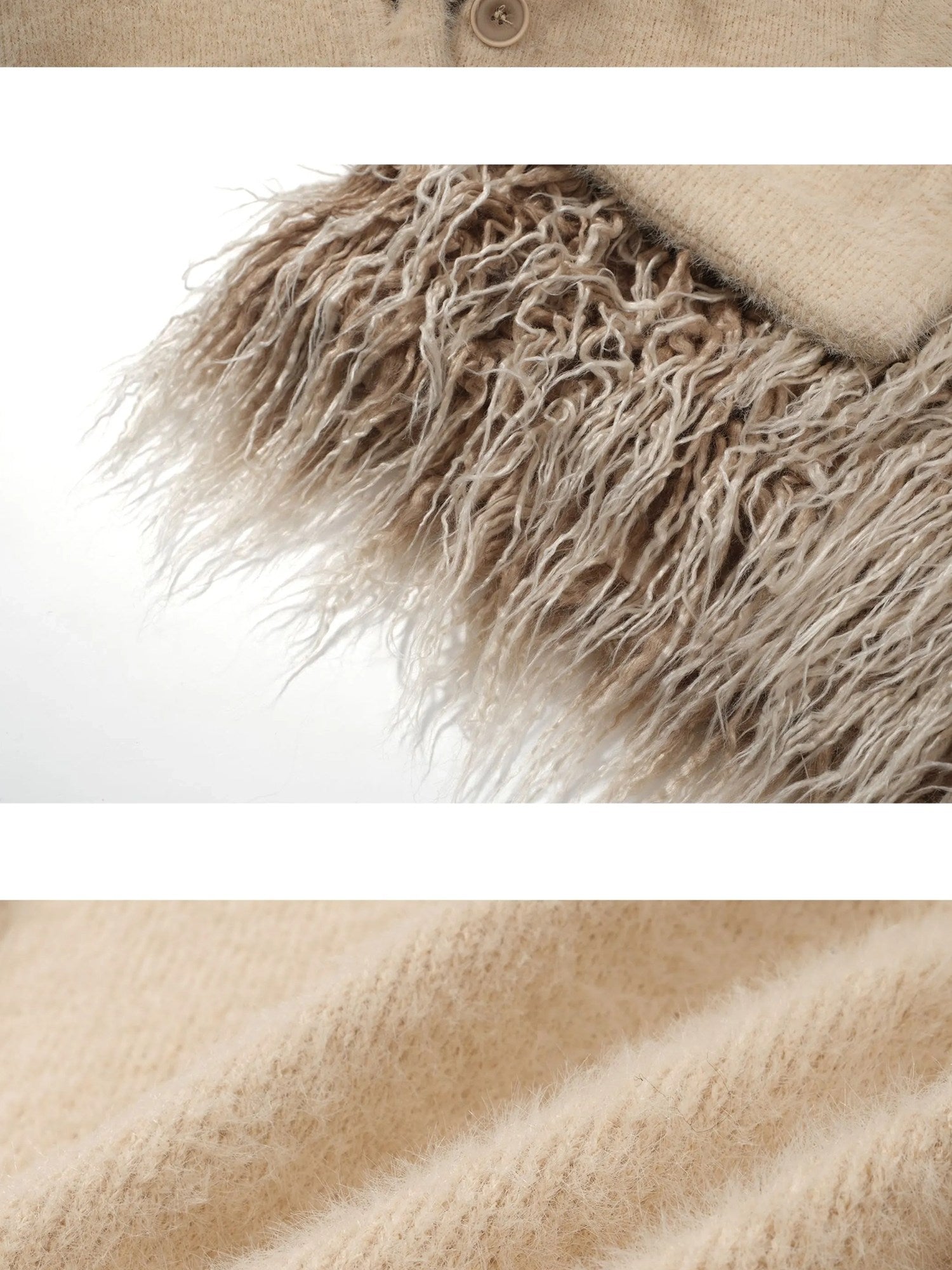 FULLTIDE Thick Plush Original Design Lapel Slim Fit Women Wool Mohair Blend Jacket