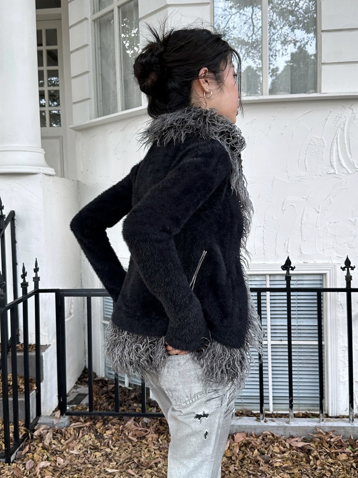 FULLTIDE Ultra Soft Mink Plush Street Style Lapel Cardigan Women Long Sleeve Sweater