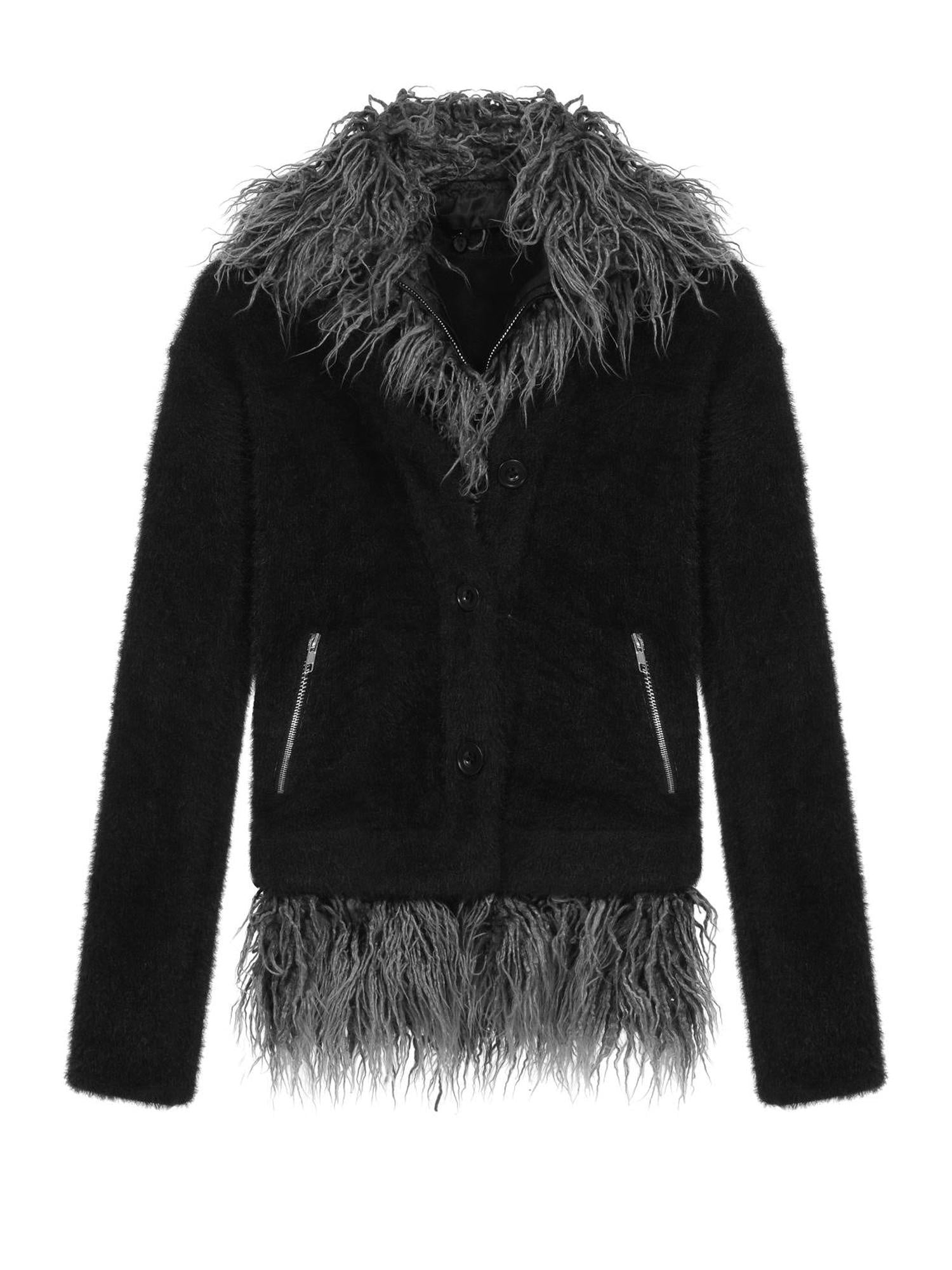 FULLTIDE Ultra Soft Mink Plush Street Style Lapel Cardigan Women Long Sleeve Sweater