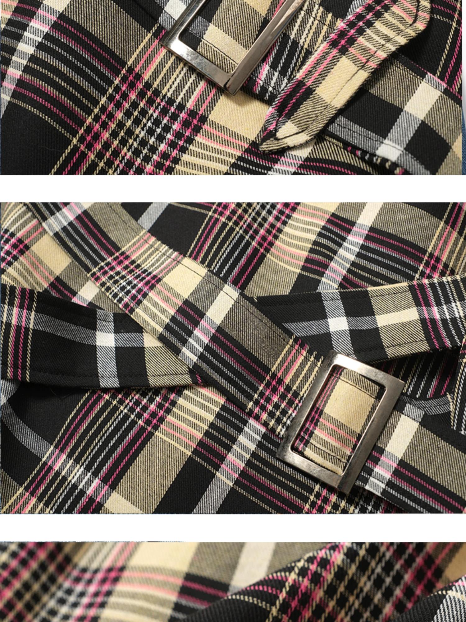 FULLTIDE Versatile 100 Percent Cotton Plaid A Line Midrise Women Casual Midi Skirt