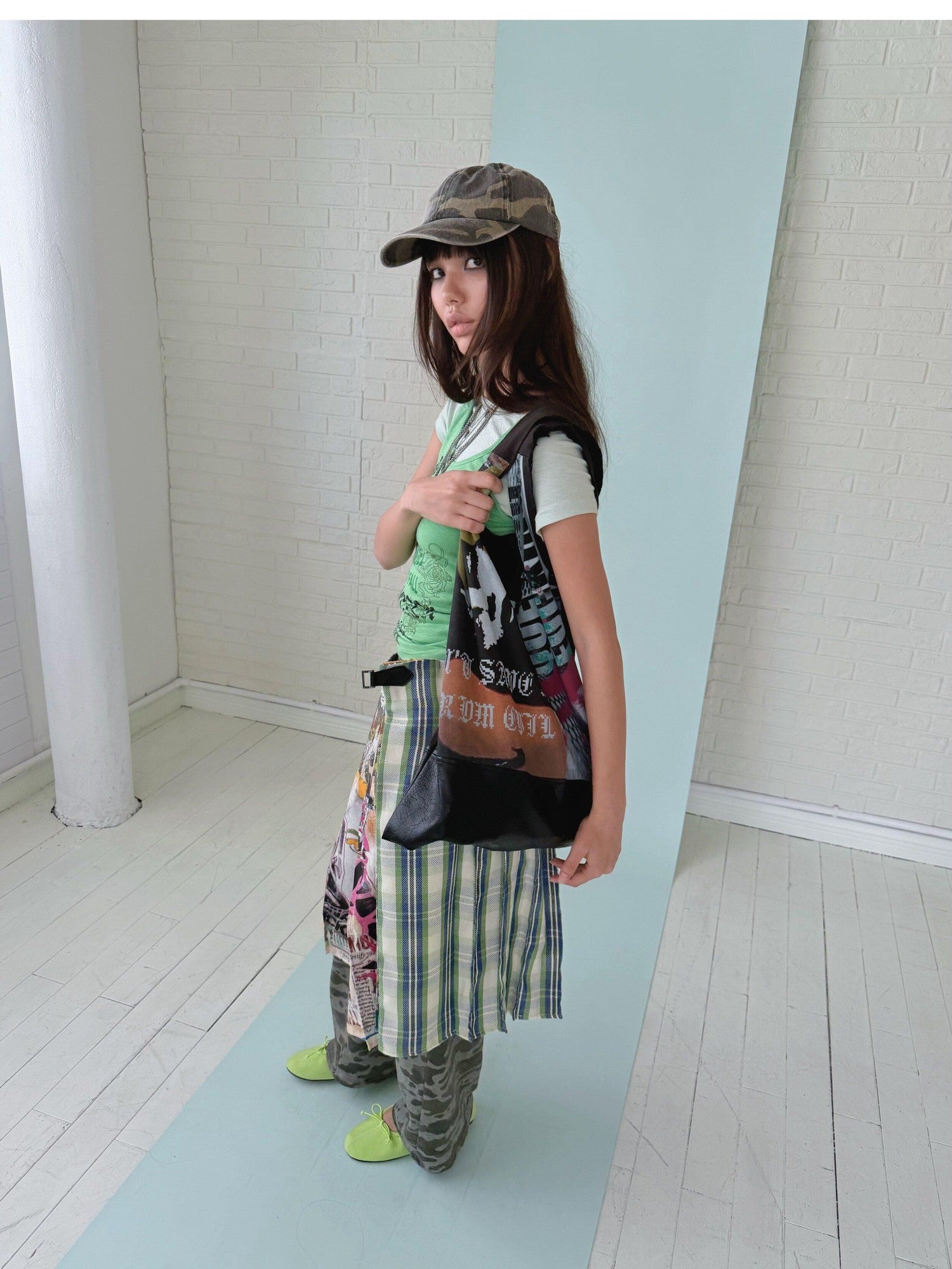 FULLTIDE Vintage Distressed Leather Patchwork Women&