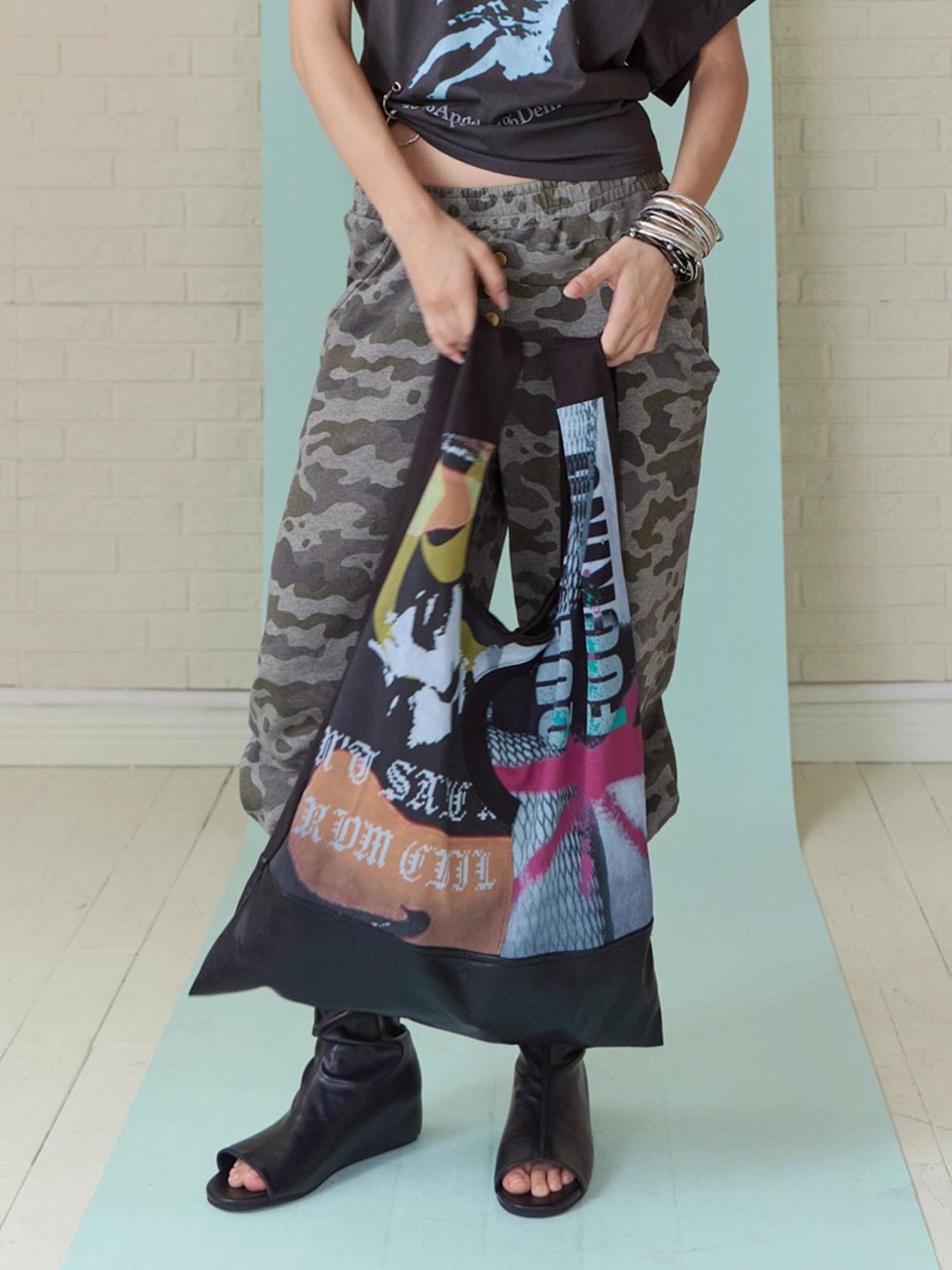 FULLTIDE Vintage Distressed Leather Patchwork Women&