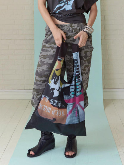 FULLTIDE Vintage Distressed Leather Patchwork Women&