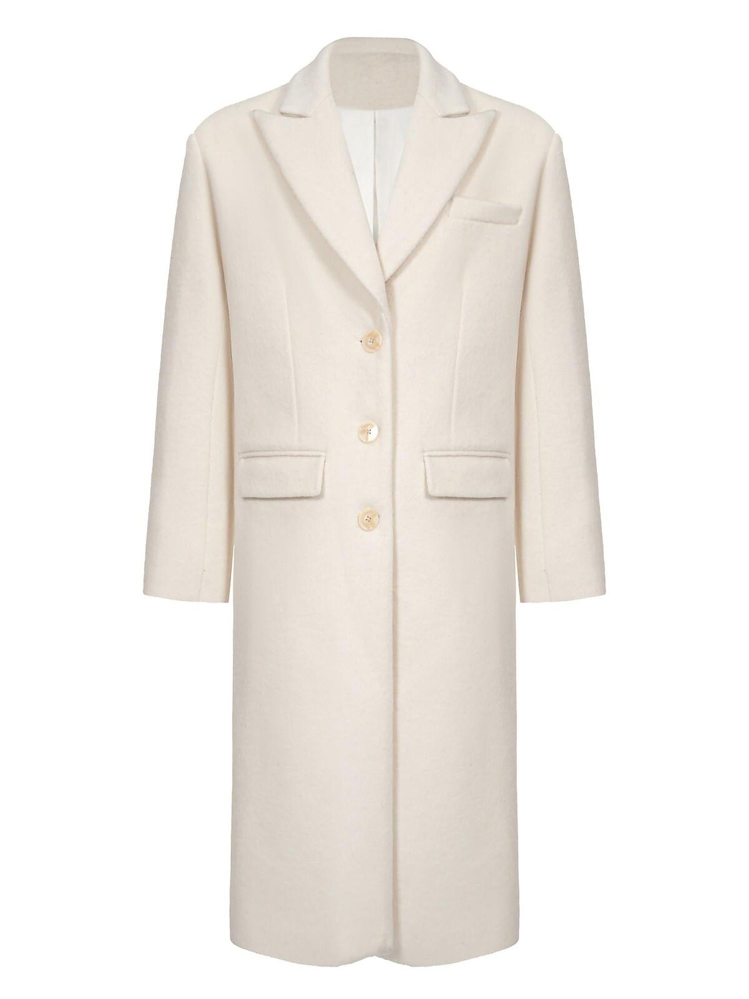 FULLTIDE Vintage Notched Lapel Single Breasted Longline Women&