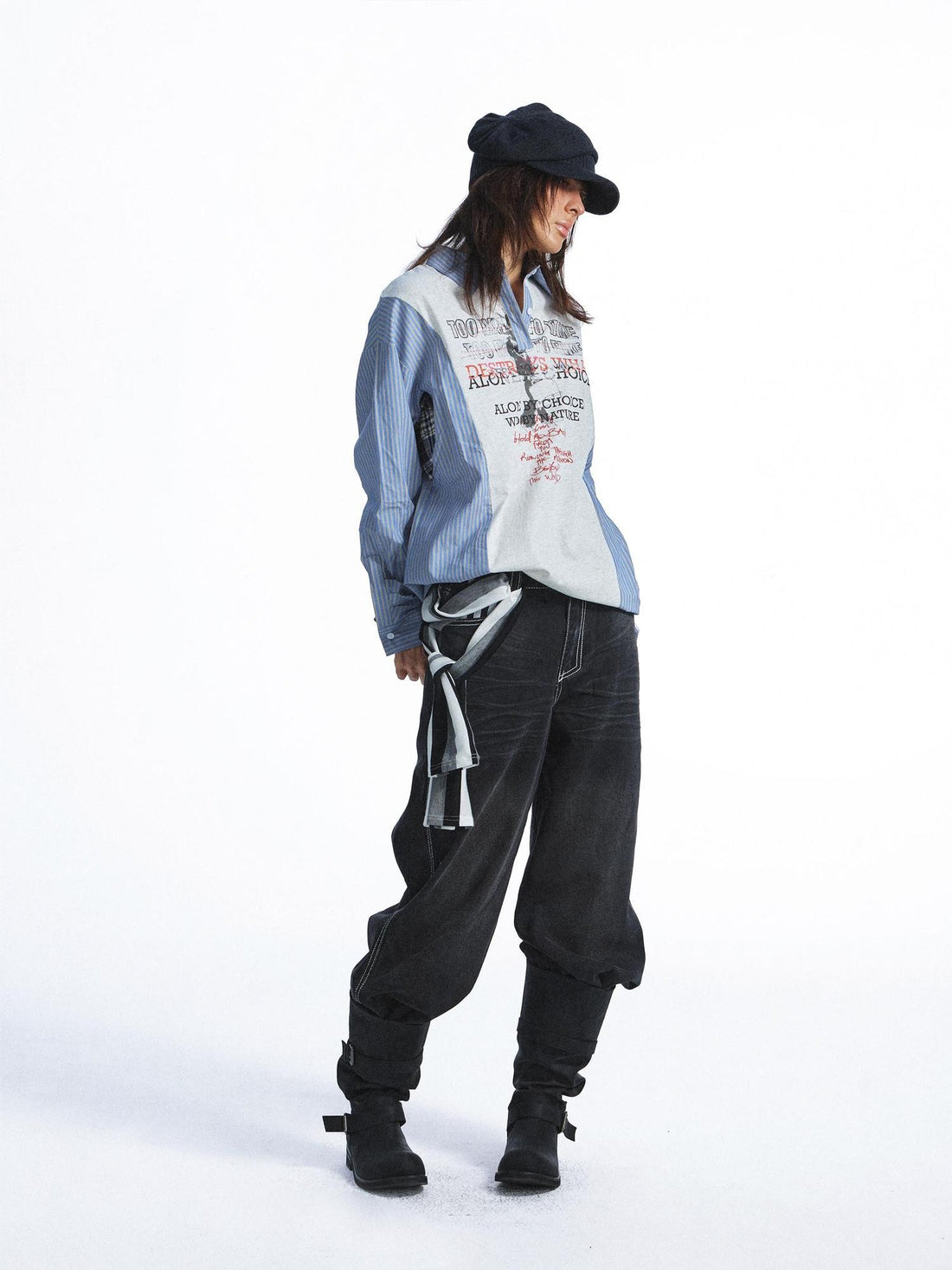 FULLTIDE Vintage Print Deconstructed Patchwork Women&