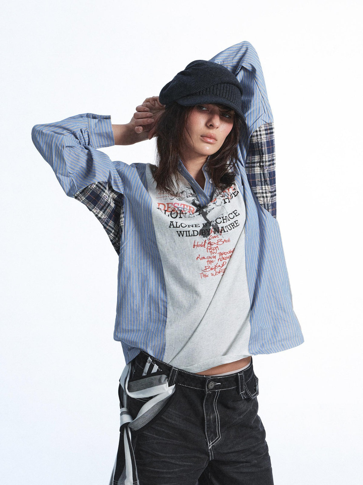 FULLTIDE Vintage Print Deconstructed Patchwork Women&