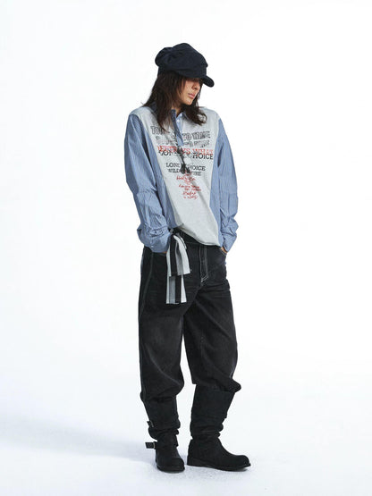 FULLTIDE Vintage Print Deconstructed Patchwork Women&