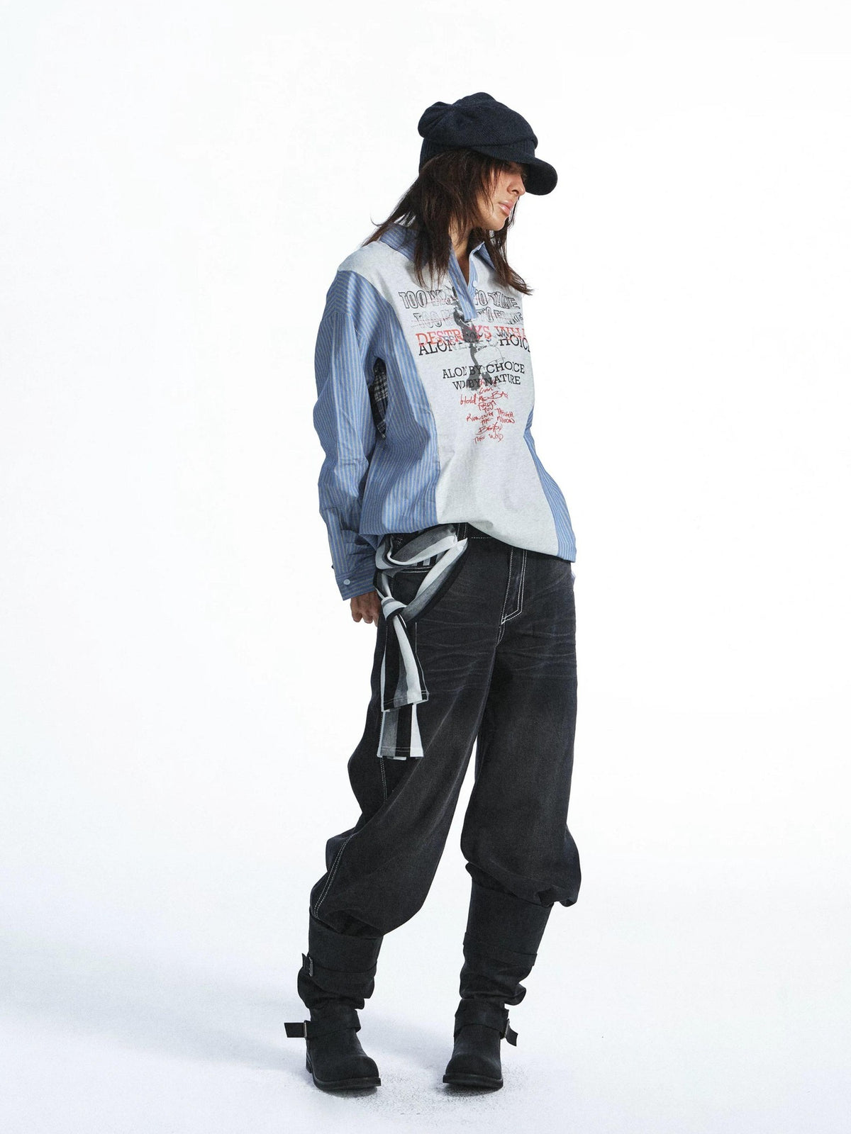 FULLTIDE Vintage Print Deconstructed Patchwork Women&