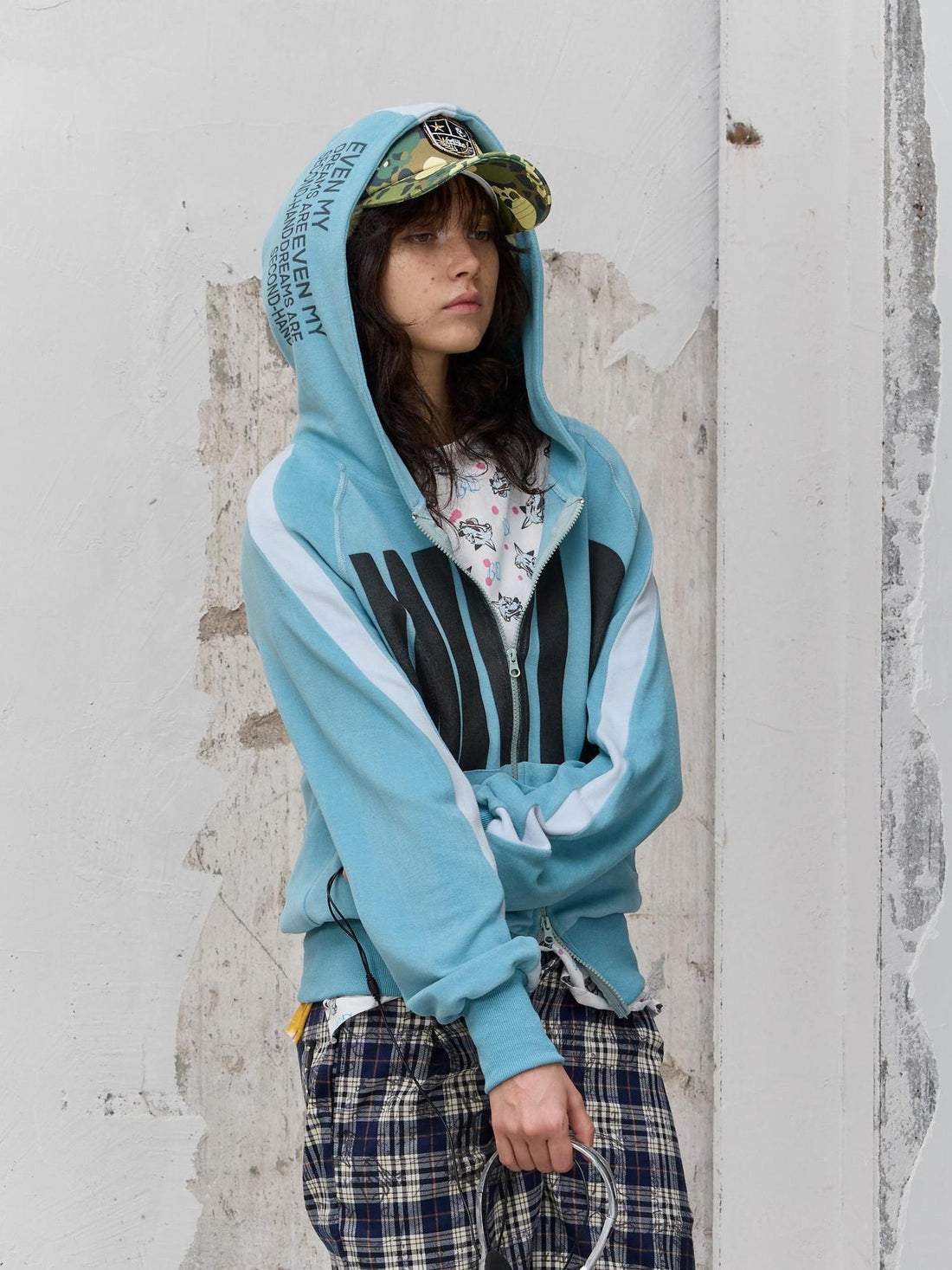 FULLTIDE Warm Thick Camouflage Wide Brim Distressed Cotton Zipper Unisex Hat