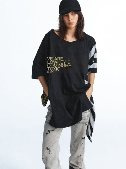 FULLTIDE_Washed_Distressed_Letter_Patchwork_Asymmetric_Women&