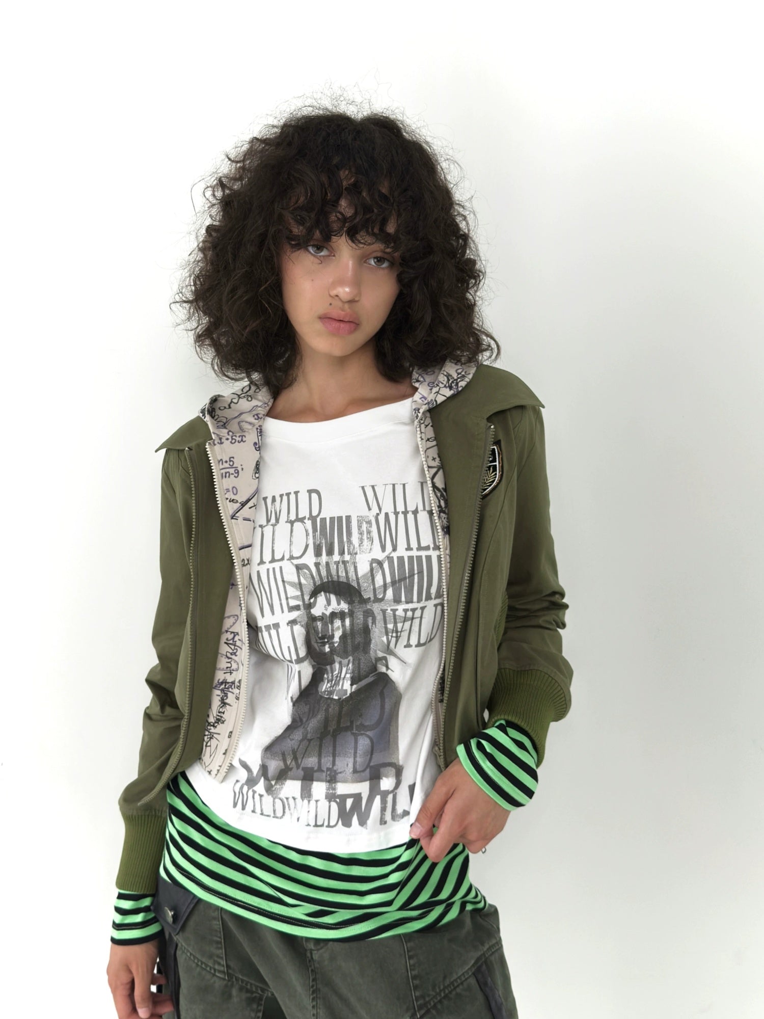 FULLTIDE Windproof Chinese High Waist Hooded Embroidered Mock Layer Unisex Cotton Hoodies