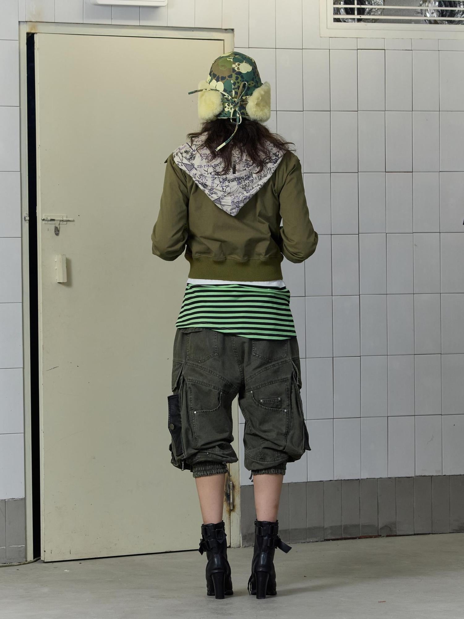 FULLTIDE Windproof Chinese High Waist Hooded Embroidered Mock Layer Unisex Cotton Hoodies