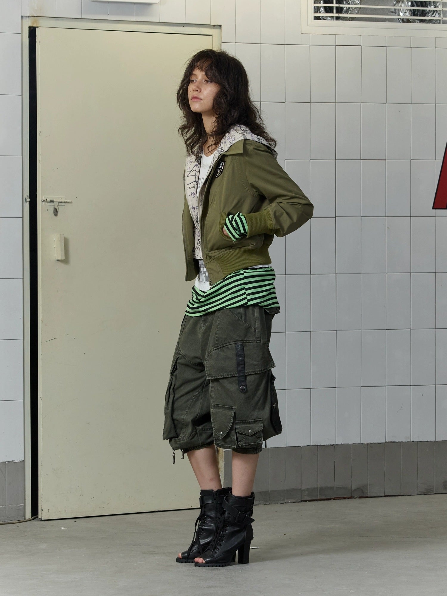 FULLTIDE Windproof Chinese High Waist Hooded Embroidered Mock Layer Unisex Cotton Hoodies