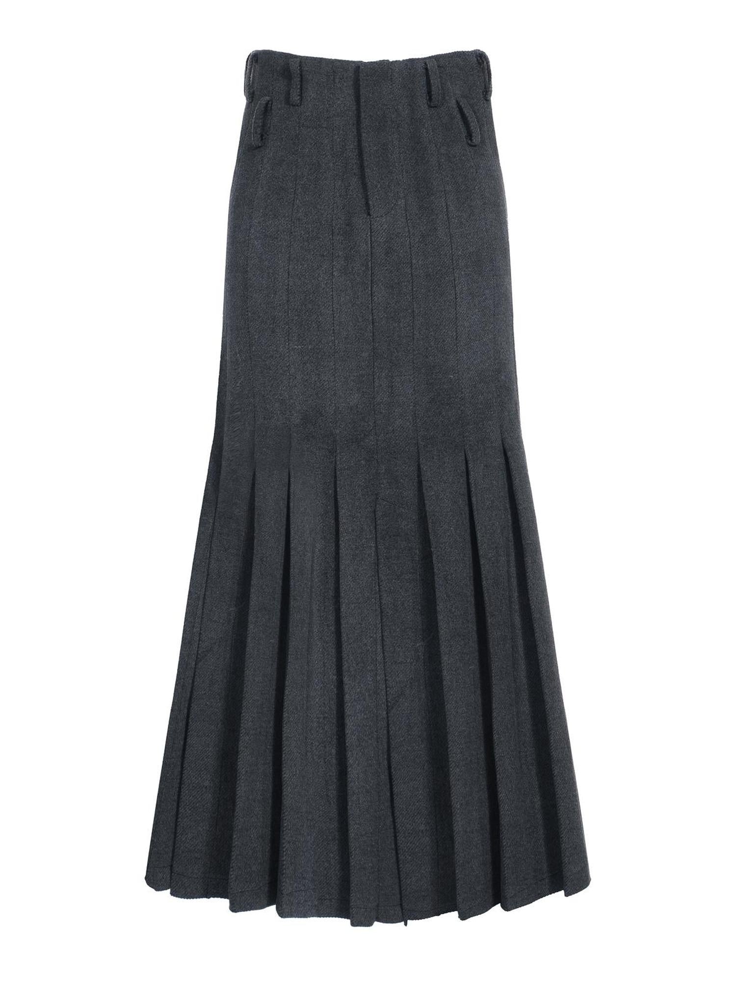 FULLTIDE Wool Blend Tailored Mid Rise Suit Style Women Versatile Maxi Skirt