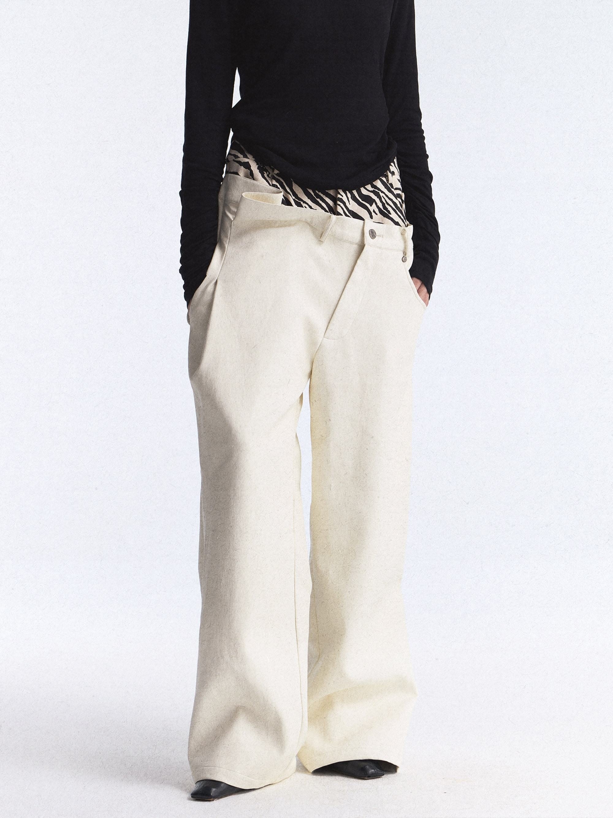 FULLTIDE_Zebra_Print_Asymmetric_Washed_Double_Waist_Women&