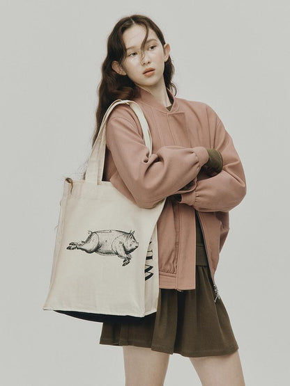 FUSSED 24 Aw Textured Ceramic Blush Baseball Jacket With Deconstructed Panels