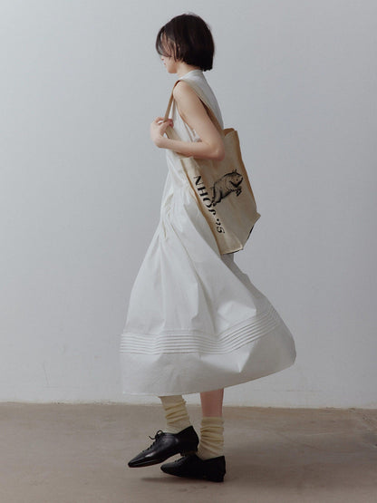 FUSSED A Line Tiered Patchwork Sleeveless Women&