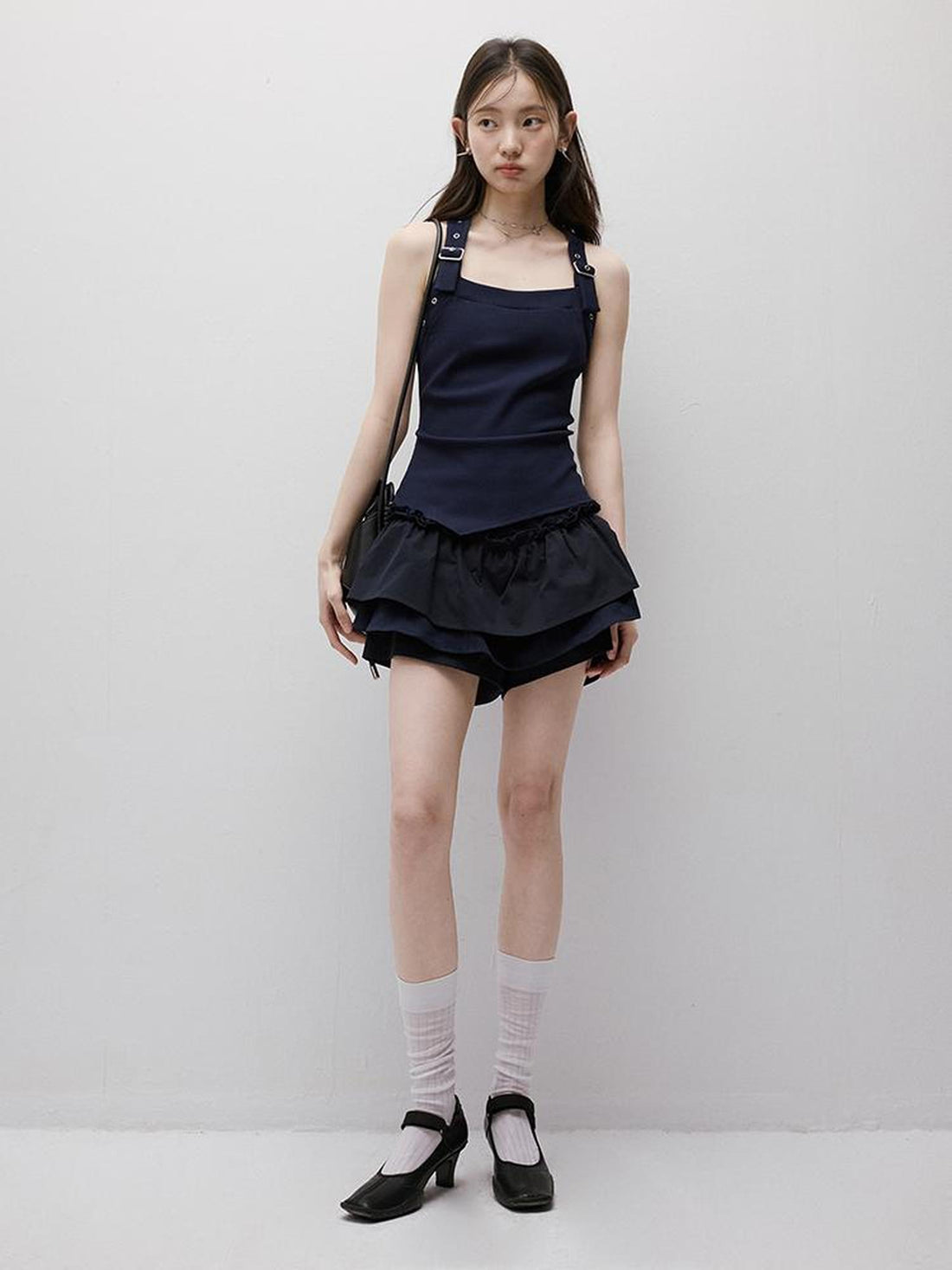 FUSSED Adjustable Slim Fit Ribbed Vest With Asymmetric Hem