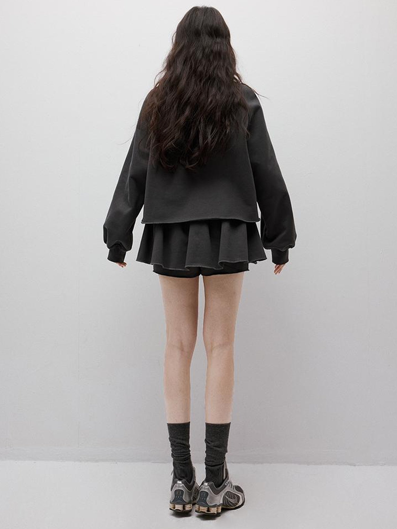 FUSSED Anti Static Thermal Pleated Skirt Pants In Meteor Grey