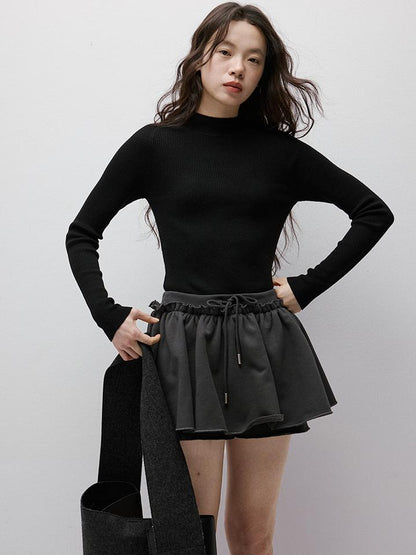 FUSSED Anti Static Thermal Pleated Skirt Pants In Meteor Grey