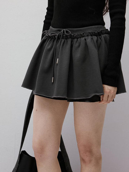 FUSSED Anti Static Thermal Pleated Skirt Pants In Meteor Grey